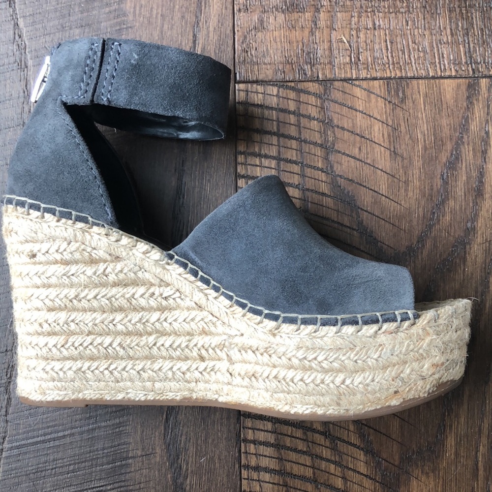 Dolce Vita suede grey jute platform wedge